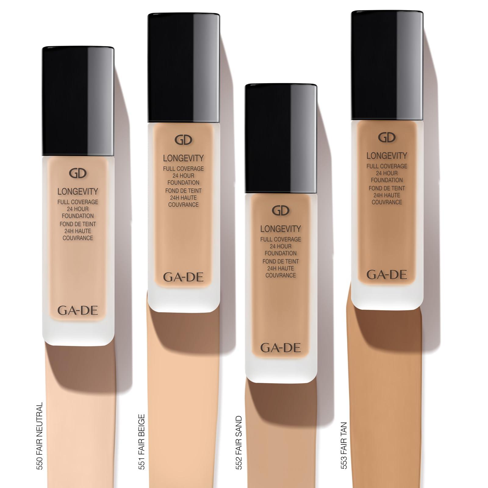GA-DE GA-DE Longevity Full Coverage 24 Hour Foundation, 550 - Weightless, Ultra-Soft Cream Foundation, Face Makeup for Natural Matte Look - 1.01 oz