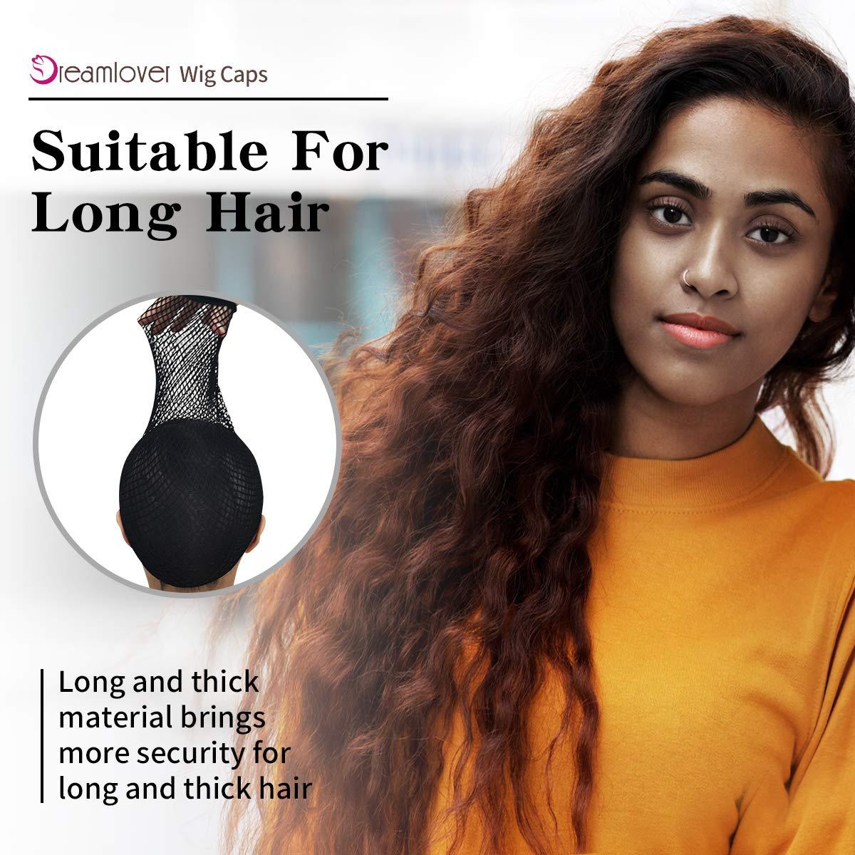 Dreamlover Dreamlover Black Wig Cap for Women Lace Front, Mesh Wig Cap for Long Hair, Wig Net Cap, 2 Pieces