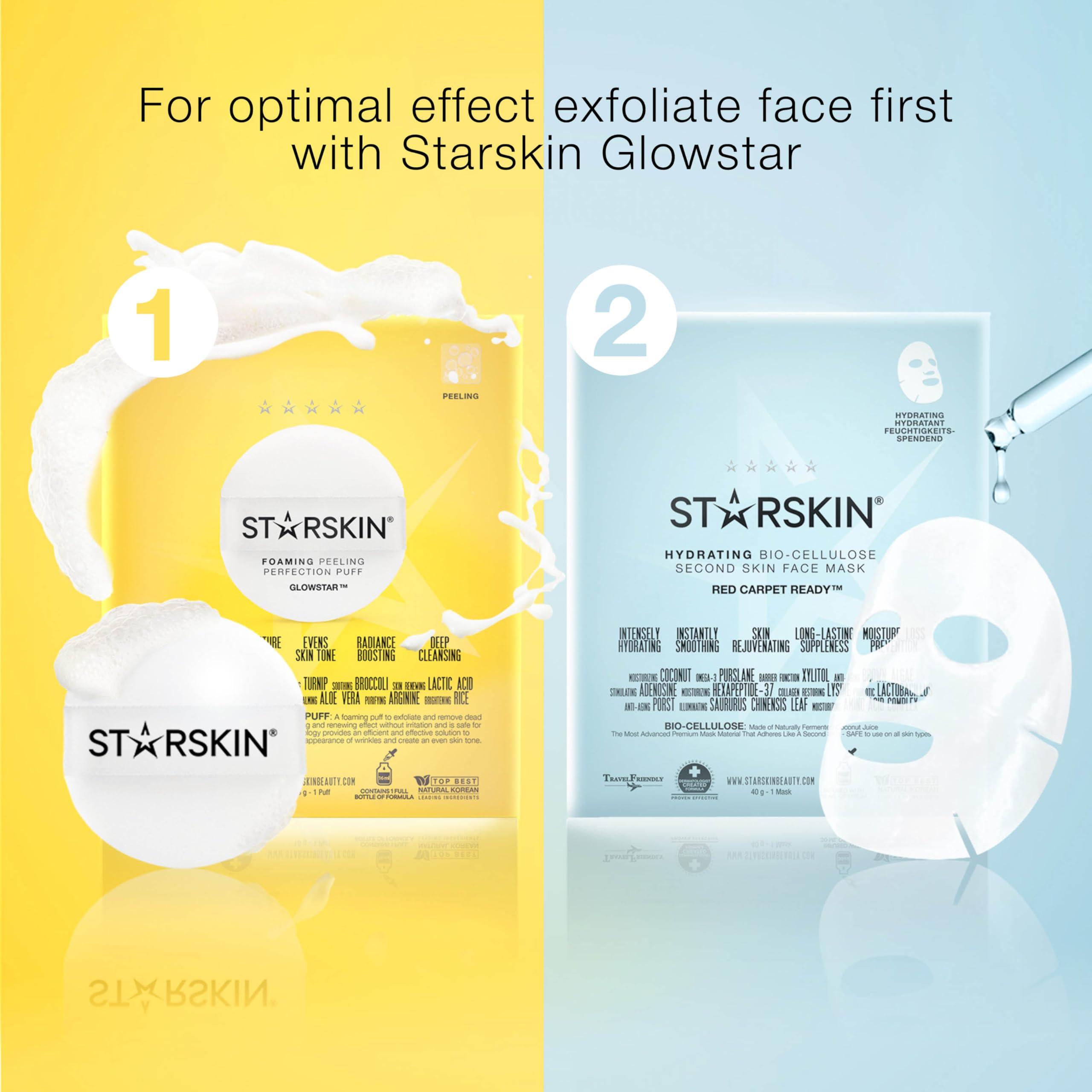 STARSKIN STARSKIN Red Carpet Ready 1x40g, Glass Skin Korean Skincare Mask, Coconut Gel Bio-Cellulose Hydrating Mask for Face, all Skin Type, Face Glow Effect, Instant Hydration, Revitalizing and Moisturizing