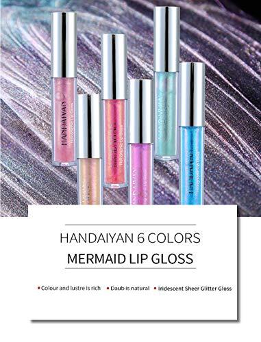 COOSA COOSA Glitter Liquid Lipsticks Set 6 color Diamond Shimmer Metallic Lipstick Waterproof Long Lasting Makeup Kit Face Eye Glow Shimmer Shinning Lip Gloss Set