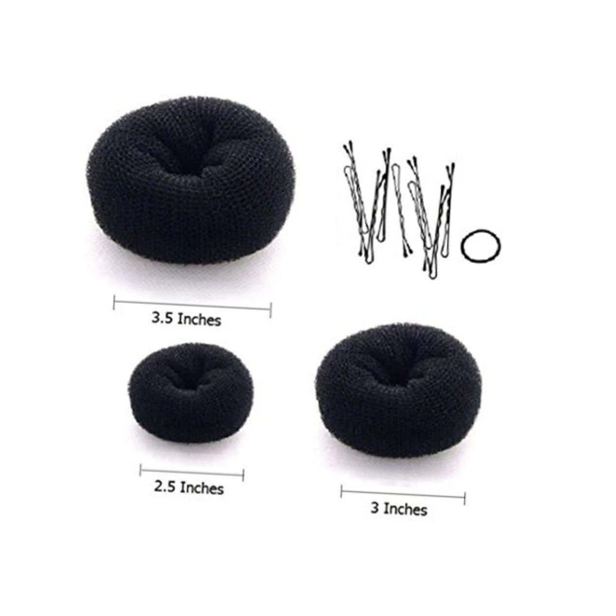 SOESFOUFU SOESFOUFU Hair Donut Hair Bun Maker Set 5 in 1 Bun Making Tool for Lazy Hair Styling Black