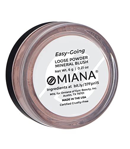 Omiana Omiana Loose Powder Mineral Blush - Cruelty-Free Highlighter Makeup, Made in the USA, Easy-Going