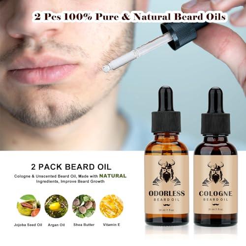 EXREIZST Beard Care Kit Gifts for Men, 9 Pcs Beard Grooming Kit, Beard Club Kit is a Unique Men\'s Gifts for Men Dad Husband Boyfriend, Father\'s Day Anniversary Birthday Christmas Gifts Ideas for Dad Him Boss