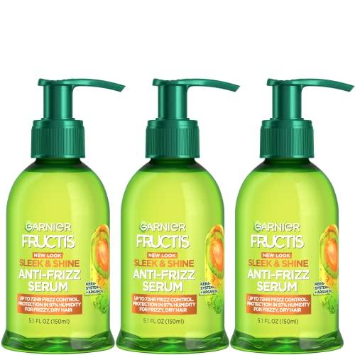Garnier Garnier Fructis Sleek and Shine Anti-Frizz Serum for Frizzy, Dry, Unmanageable Hair, 5.1 Ounce (3 Count)