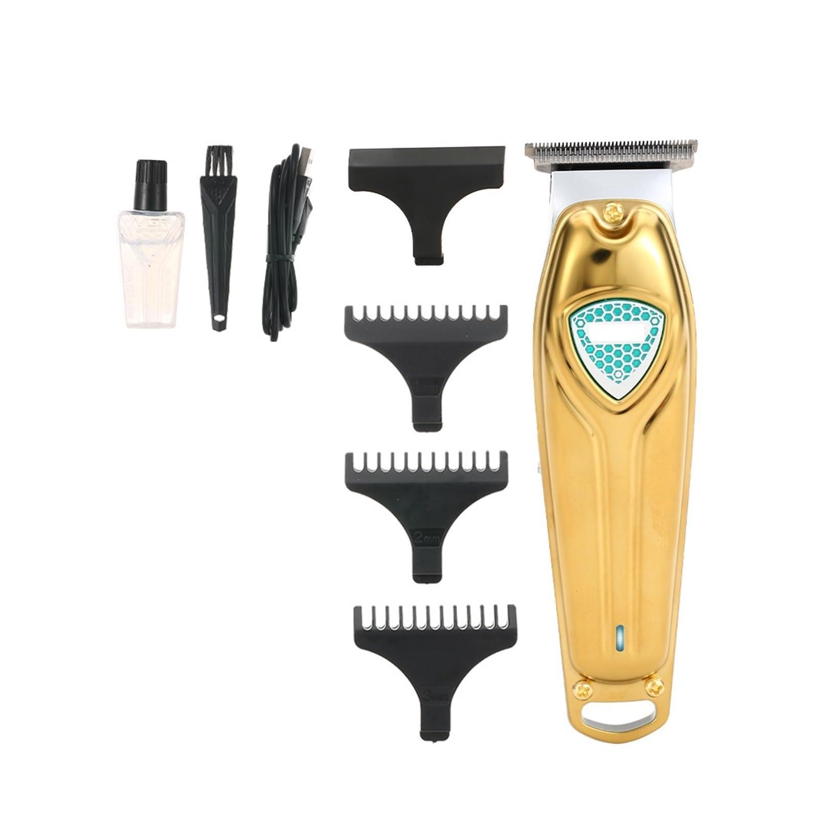 ONWEBAYK Razors Electric Hairdresser Carving Scissors USB Rechargeable Oil Head Electric Pusher 0 Cutter Head Hairdresser V-911 Hair Clipper(Black)