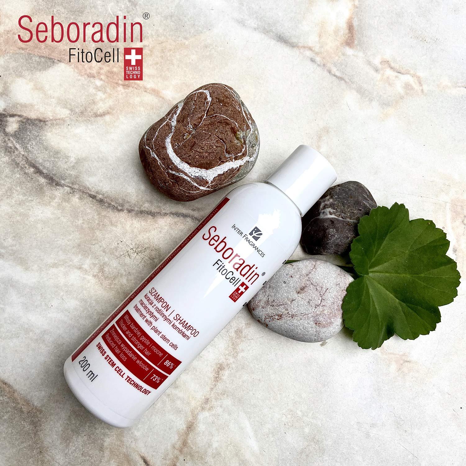 SEBORADIN Seboradin Hair Loss and regrowth Fitocell Shampoo with Swiss Technology Stem Cells Phytocelltec Malus Domestica and Biotin, for Men and Women, 200 ml