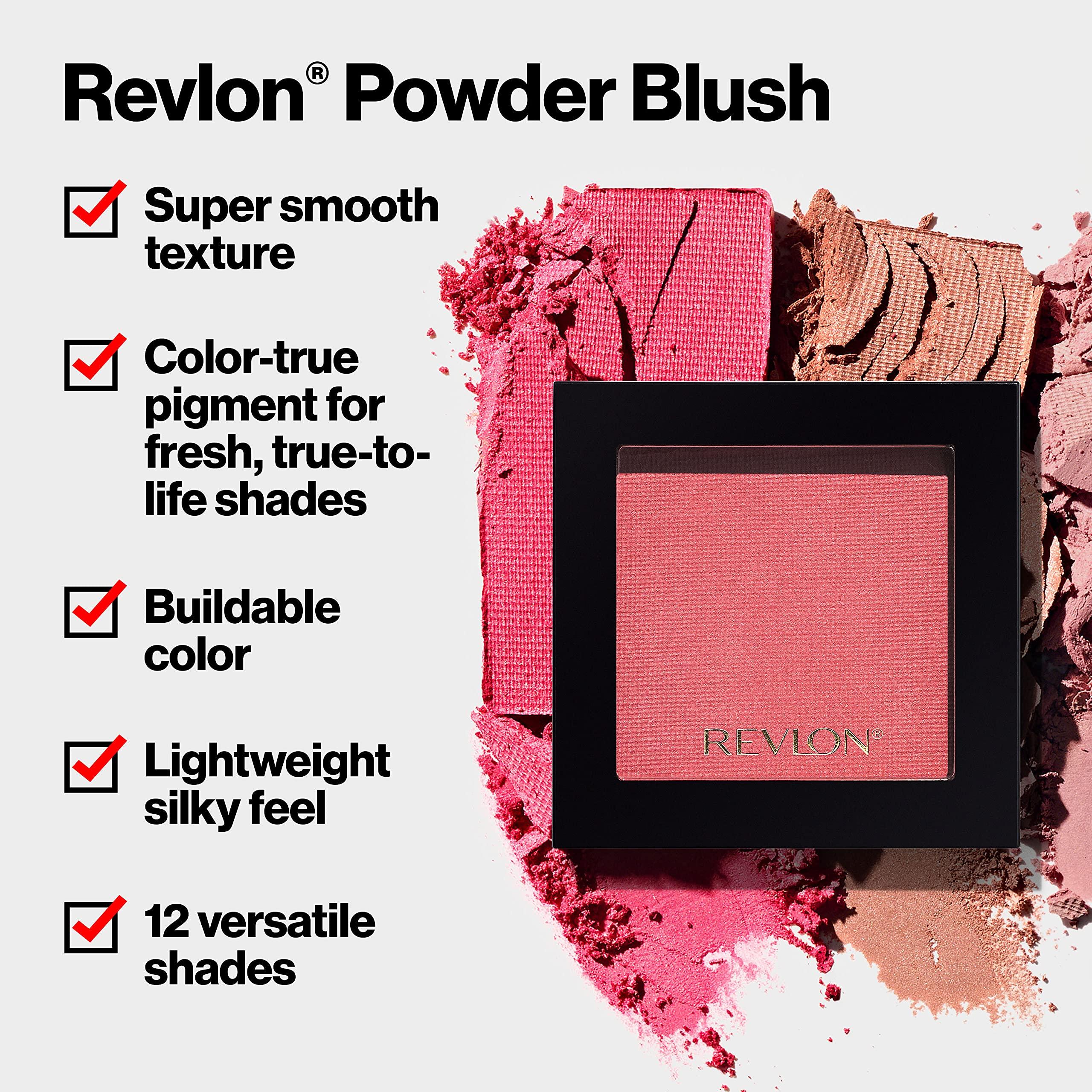 REVLON Revlon Blush, Powder Blush Face Makeup, High Impact Buildable Color, Lightweight & Smooth Finish, 030 Pinkognito, 0.17 oz