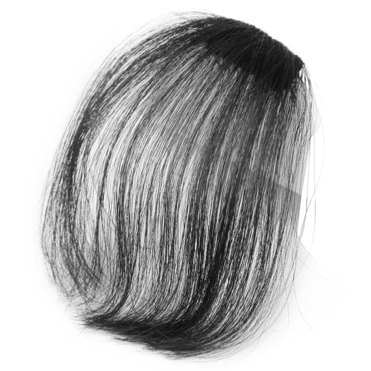 Beavorty Beavorty 2pcs Piece Fake Hair Bangs Black Hair Clip Mini Clips for Hair Clip in Bangs Real Human Hair Bangs Hair Clip Bangs Clip in Hair Extensions Clip in Hair Bangs Wig