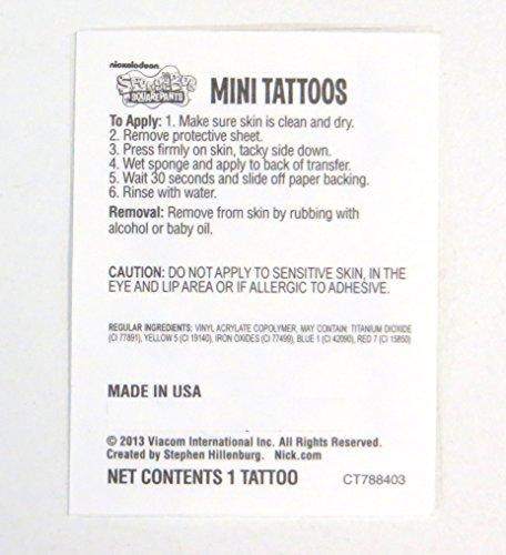 AAG Spongebob Temporary Tattoos Made in USA (72 Per Order)