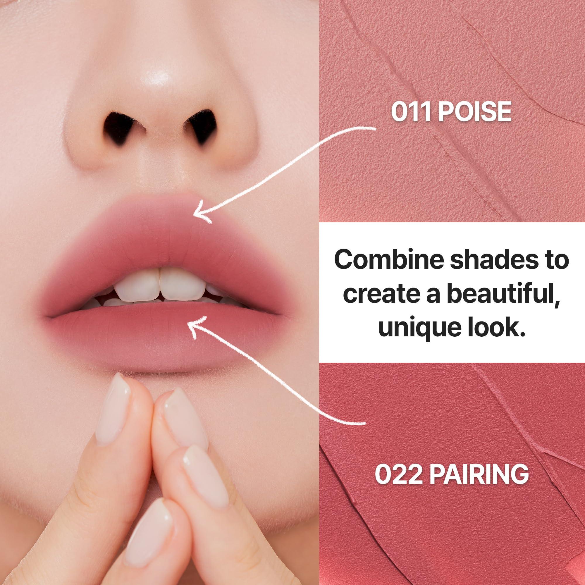 MUZIGAE MANSION MUZIGAE MANSION Objet Lip Stain (Unique Paint Tube Design) Velvet Matte Tint, Long-Lasting Waterproof Lipstick, Hydrating Korean Makeup, Red & Rose Gloss, K-Beauty Tinted Lipstain (11 POISE)