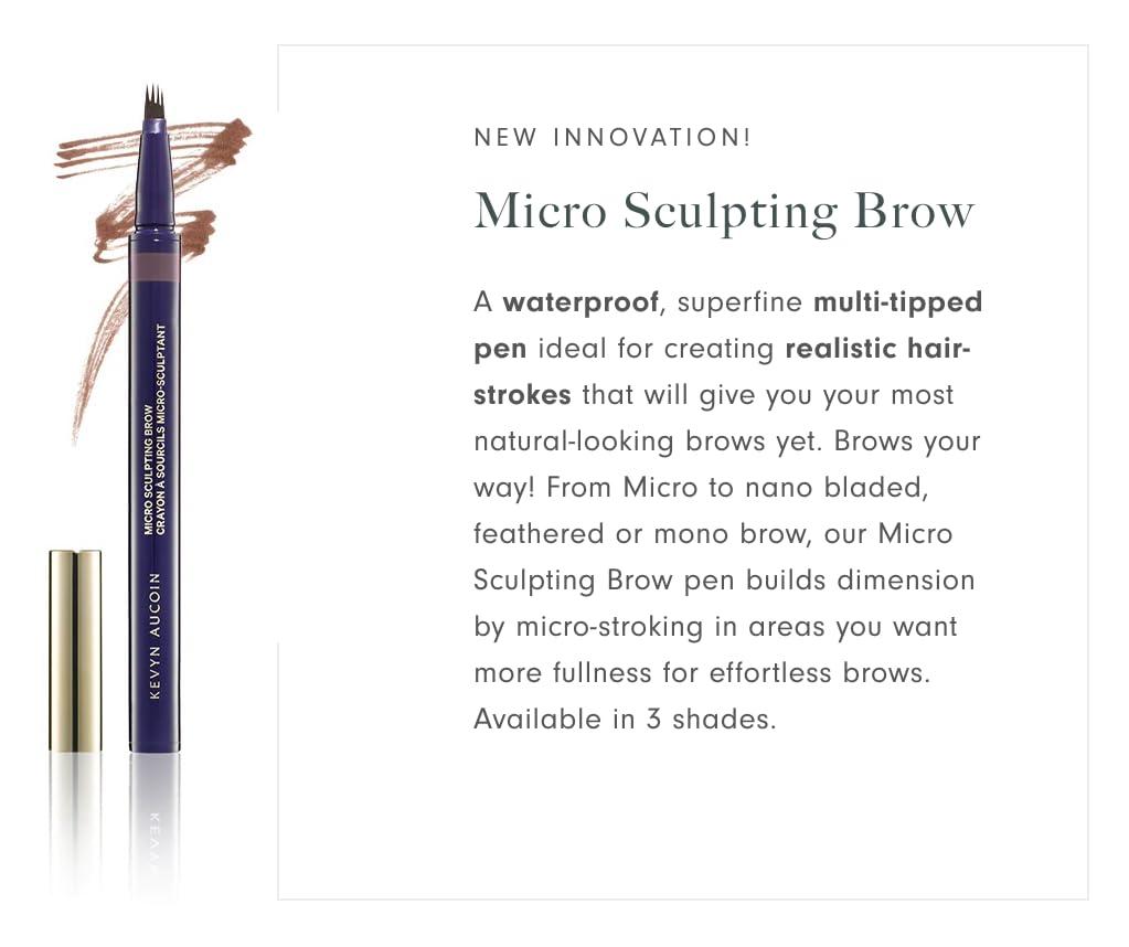Kevyn Aucoin Kevyn Aucoin Micro-Sculpting Brow, Blonde color: A waterproof, superfine multi-tipped pen ideal for creating realistic brow hair strokes. Long wear, precise application, easy use. Make-up artist go to