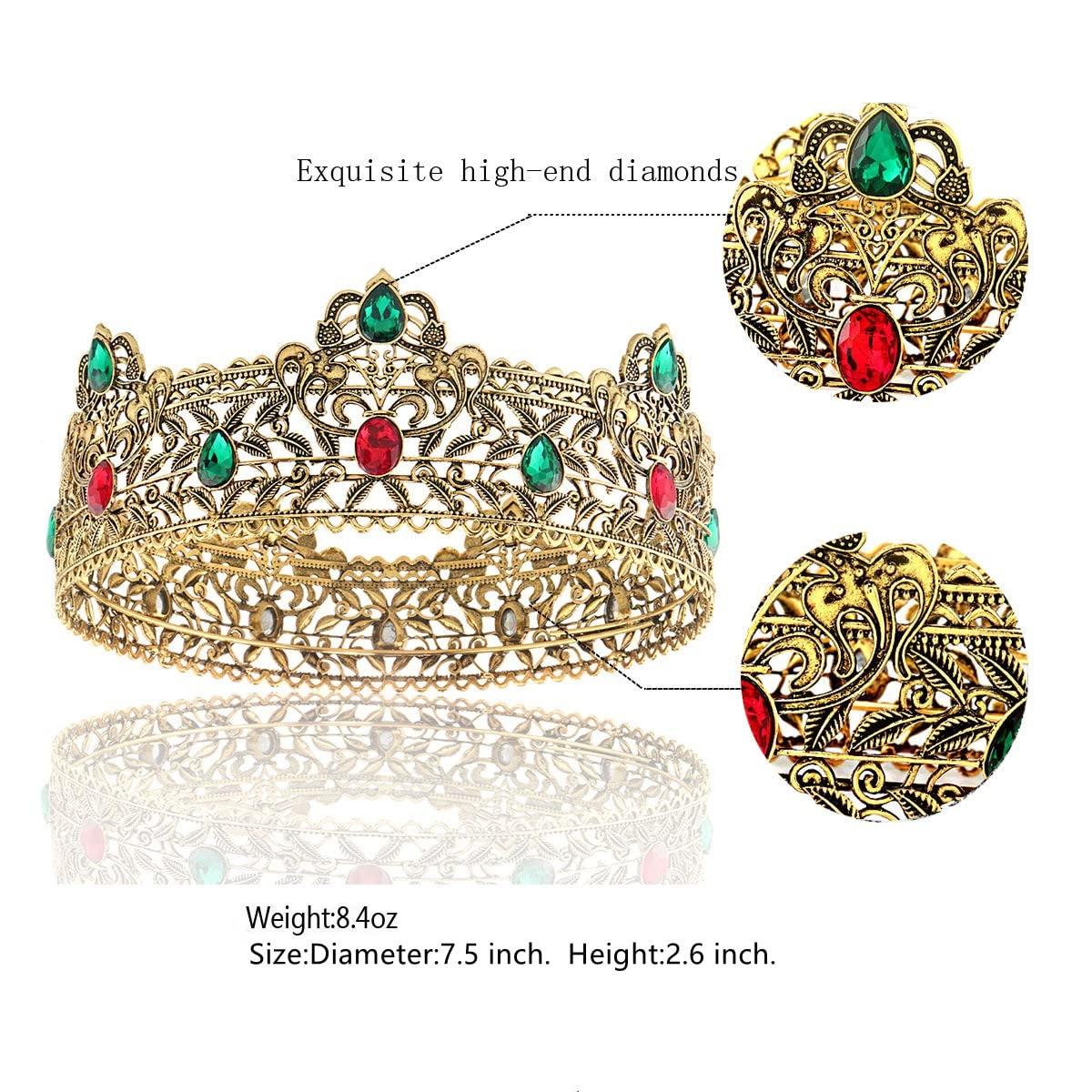 YADIRF YADIRF Men\'s Crowns Metal Adult Men Birthday Prom Homecoming Party Crown King Crown For Festival Wedding Baby Shower (Dark Gold)