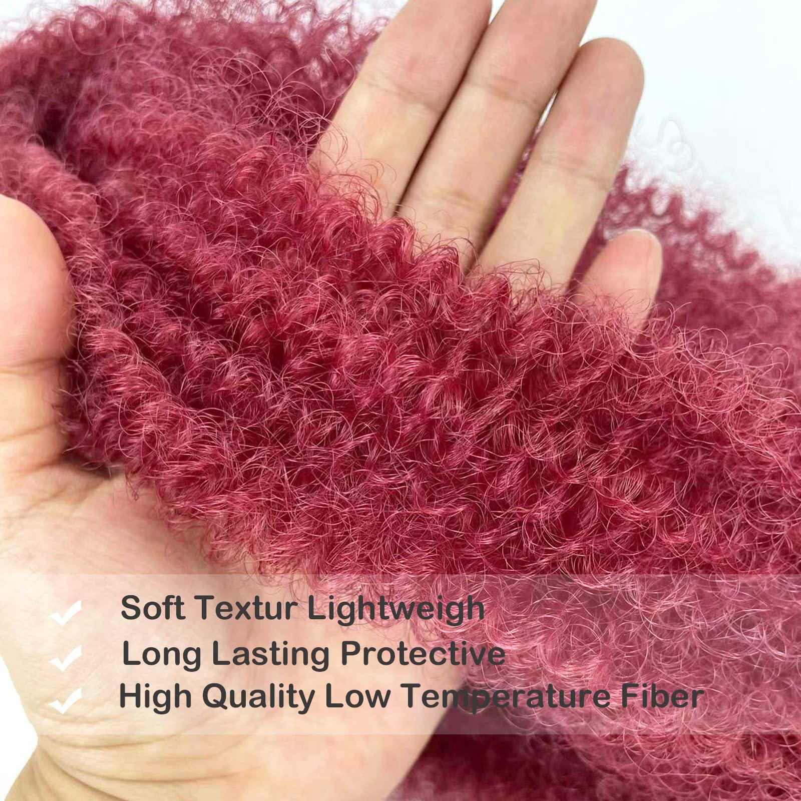 poetically 24 Inch Springy Afro Twist Hair Burgundy Pre Separated Kinky Twist Hair for Braiding 8 Packs Marley Twist Braiding Hair Soft Kinky Twists Hair for Braiding (24 Inch, BUG)