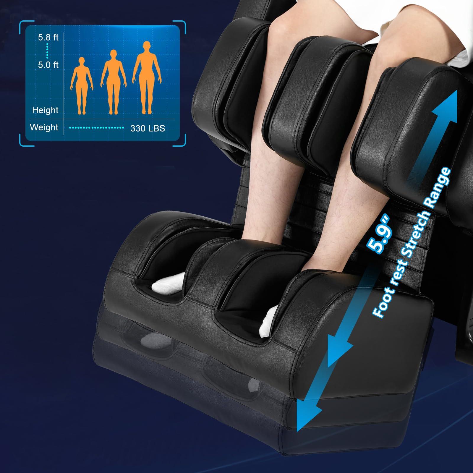 Artist hand Full Body Zero Gravity Shiatsu Massage Chair with Adjustable Heat for Lower Back & Upper Legs, 5 Preset Automatic Massage Modes, Bluetooth Speakers, and Space-Saving Design Recliner