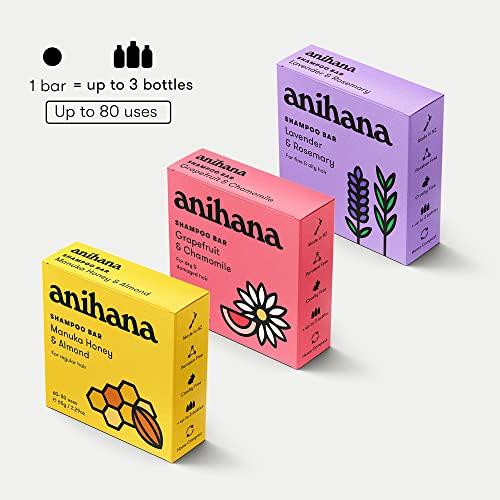ANIHANA ANIHANA Shampoo Bar for Thin Fine Oily Hair Gives Hair Volume & Body Natural Healthy Look and Shine Paraben Free Lavender and Rosemary 2.29 oz