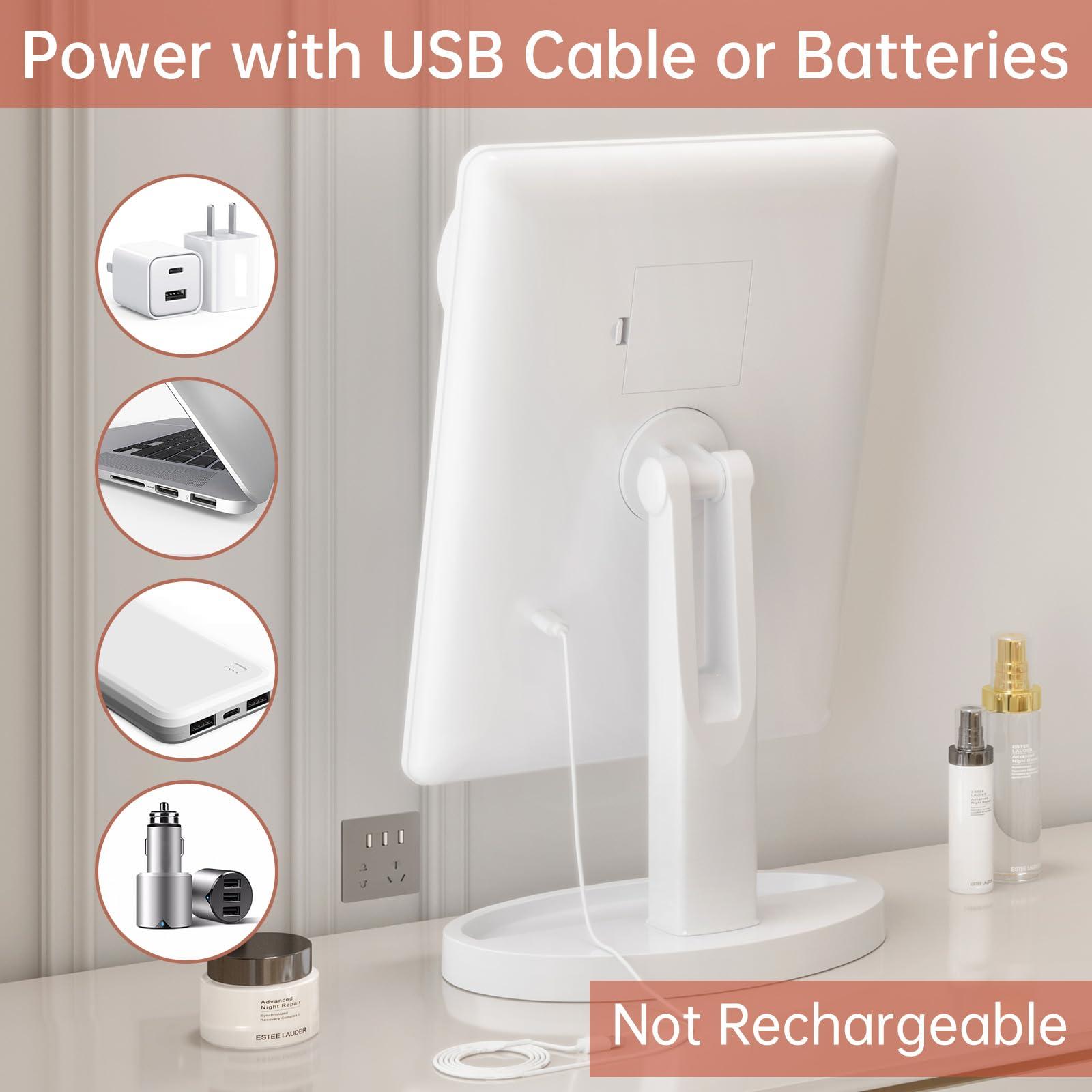 FUNTOUCH FUNTOUCH Large Lighted Vanity Makeup Mirror 360 Rotation Touch Screen and 10X Magnification