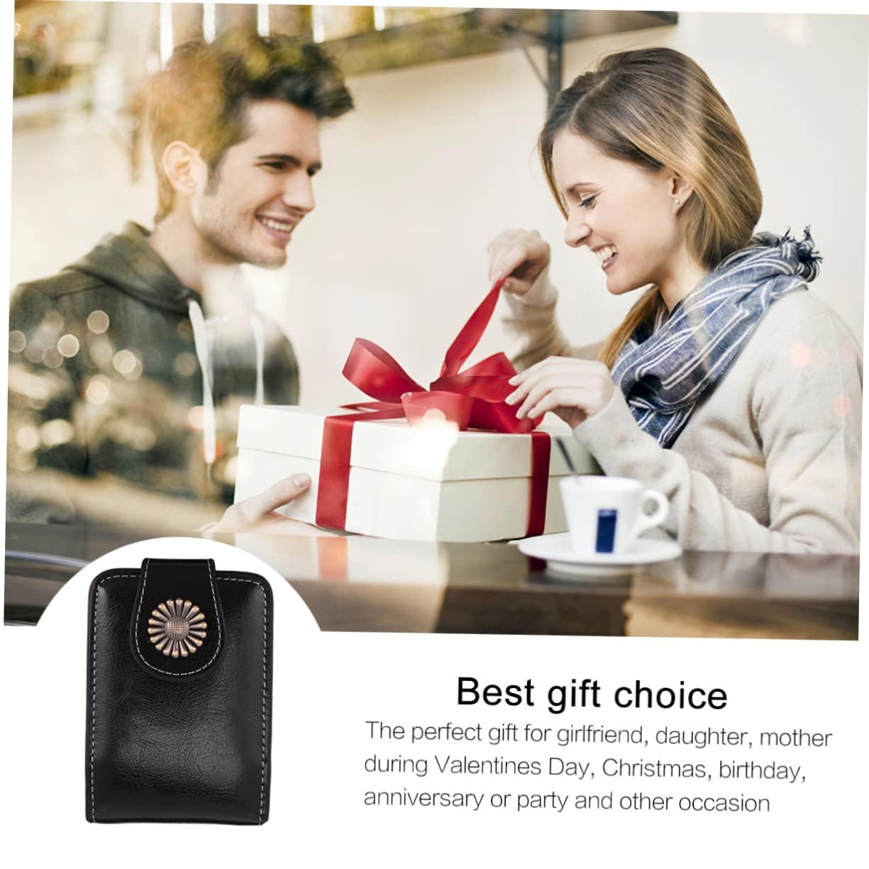 SOESFOUFU SOESFOUFU Leather Makeup Case Mirror Portable Travel Lipstick Pounch Holder for Women