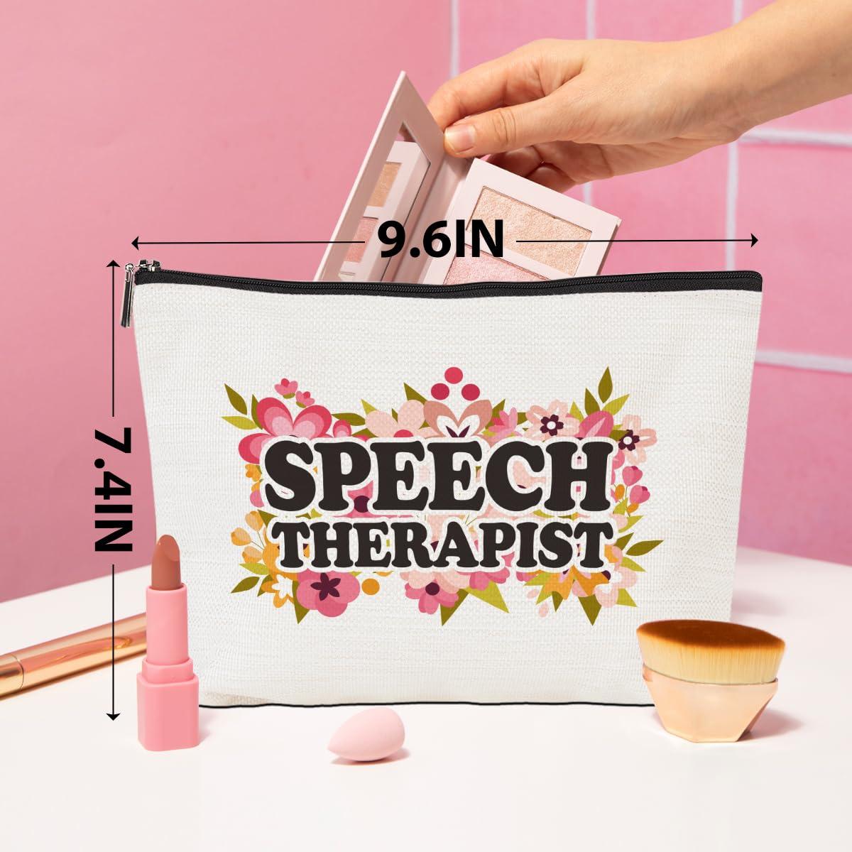 CQM Speech Therapy Gifts Makeup Bag Speech Therapists Gifts Speech Pathologist Gifts SLP Cosmetic Bag Thank You Gifts for Women Speech Language Pathologist Colleague Travel Toiletry Bag Christmas Birthday