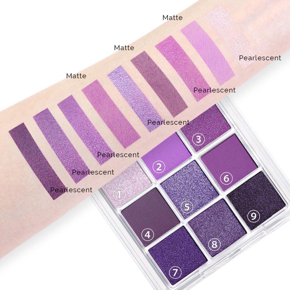 CAKAILA CAKAILA Purple and Pink Glitter Eyeshadow Palette Makeup,Lavender Mauve Light Pink Baked Eye Shadow Palette,Highly Pigmented Purple Makeup Pallet Long Lasting Waterproof Blendable Womens Eyeshadow