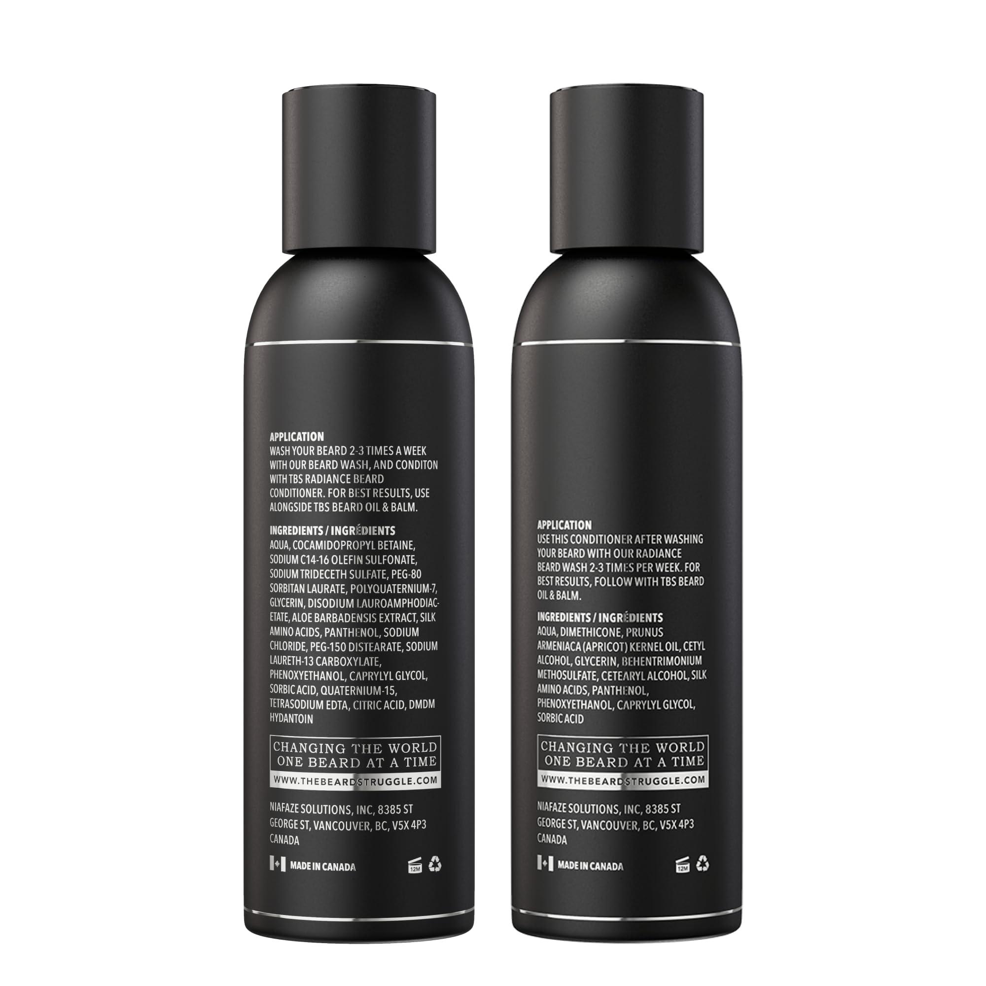 The Beard Struggle The Beard Struggle - Radiance Beard Wash & Conditioner Bundle - Silver Collection - Pack of 2, Viking Storm - Nourish, Cleanse, Softens, & Strengthens Beard - Beard Wash and Conditioner for Men