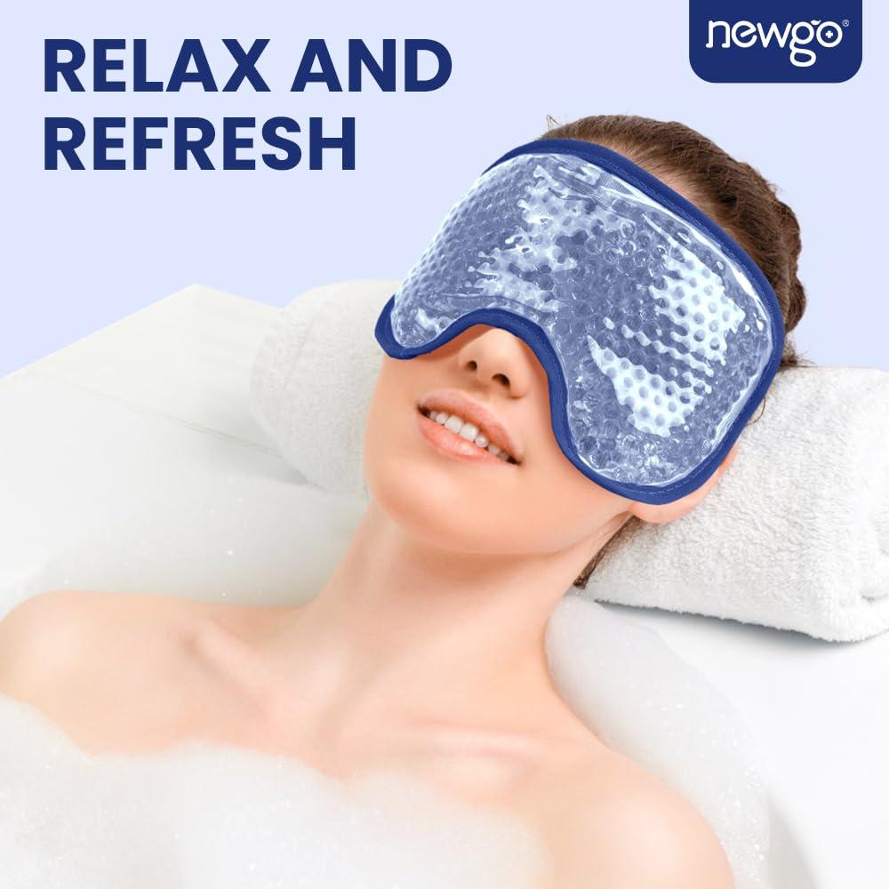 NEWGO NEWGO Cooling Eye Mask Cold Eye Mask for Dry Eyes, Gel Eye Mask Ice Eye Mask Frozen Reusable Eye Ice Pack Cold Eye Compress for Eye Surgery, Skin Care - Navy Blue
