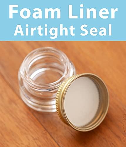 JUVITUS 0.25 oz Clear Glass Thick Wall Balm Jars with Gold Metal Screw Top Lid (6 pack)