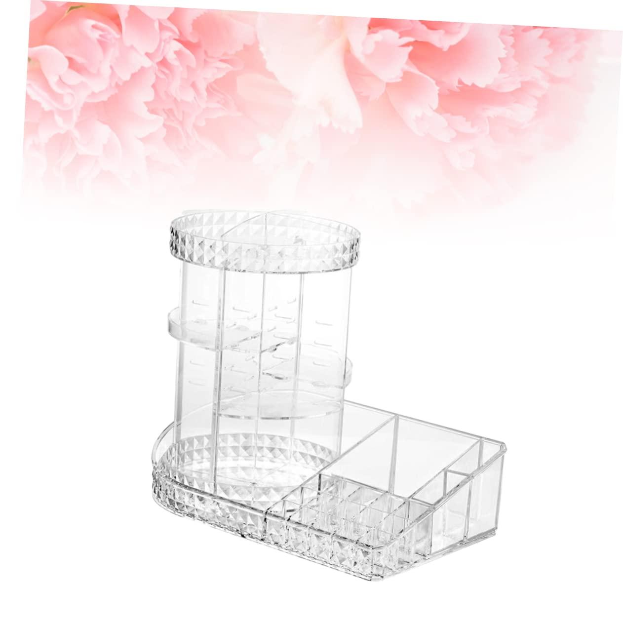 NOLITOY NOLITOY Makeup Display Rack Jewelry Display Case Cosmetic Display Cases Bathroom Storage Shelf Rotating Display Stand Drawer Organizer for Makeup Cosmetic Pad Case Makeup Container