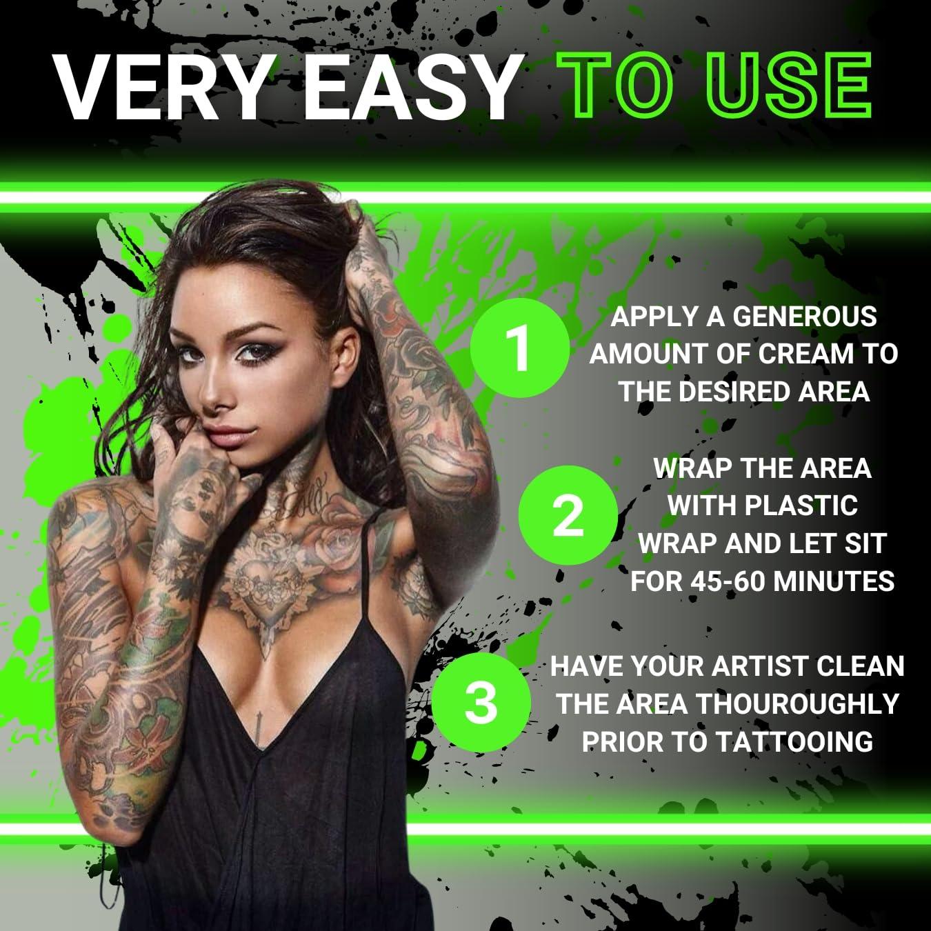 Painless Tattoo Painless Tattoo Cream - Maximum Strength Numbing Cream for Tattoos and Cosmetic Procedures - Now In Super-Sanitary Single Use Packets with a New Look! (15gr Packet - 2 Pack)