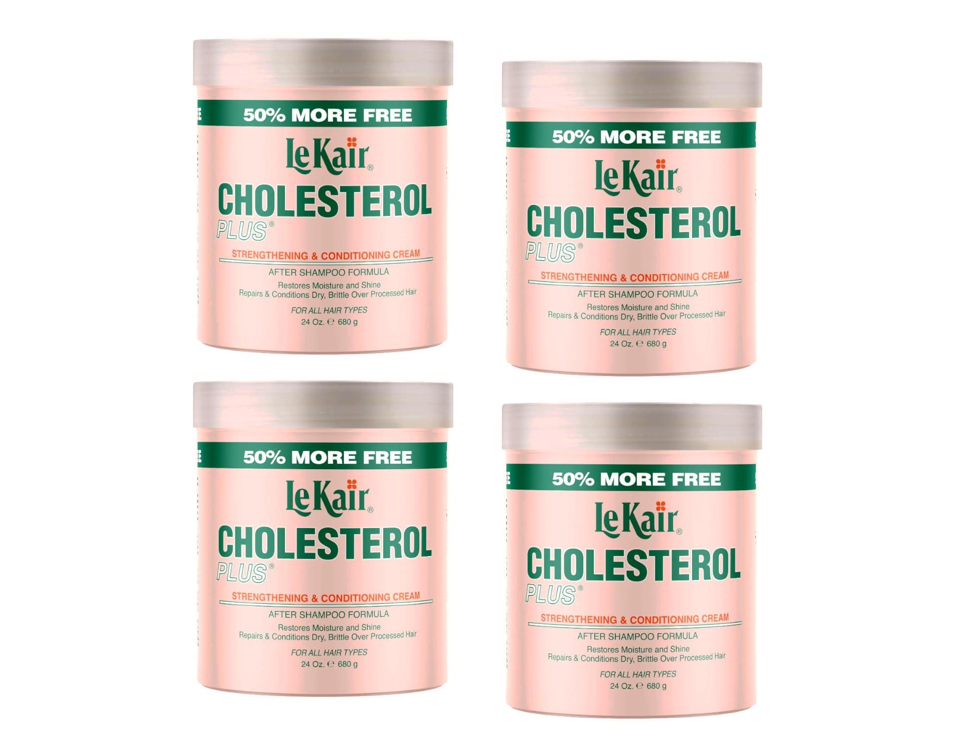 Le Kair Le Kair Cholesterol Plus Strengthening & Conditioning Cream, After Shampoo Formula 24 Oz - 4 Pack