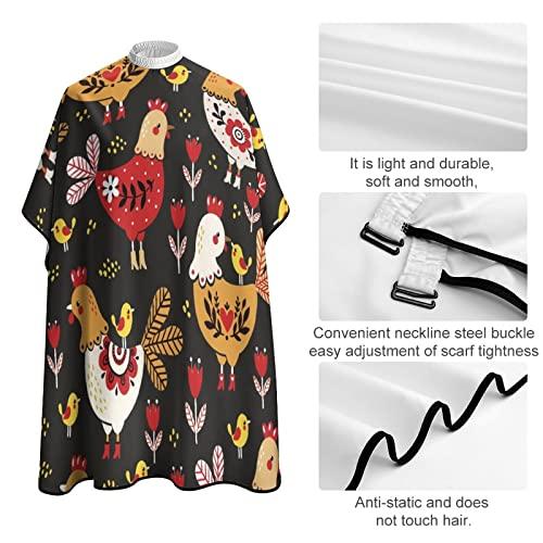 HWRQIWL Cute Chicken Large Barber Apron Hair Cutting Cape Anti-Static Professional Hairdressing Salon Apron Unisex