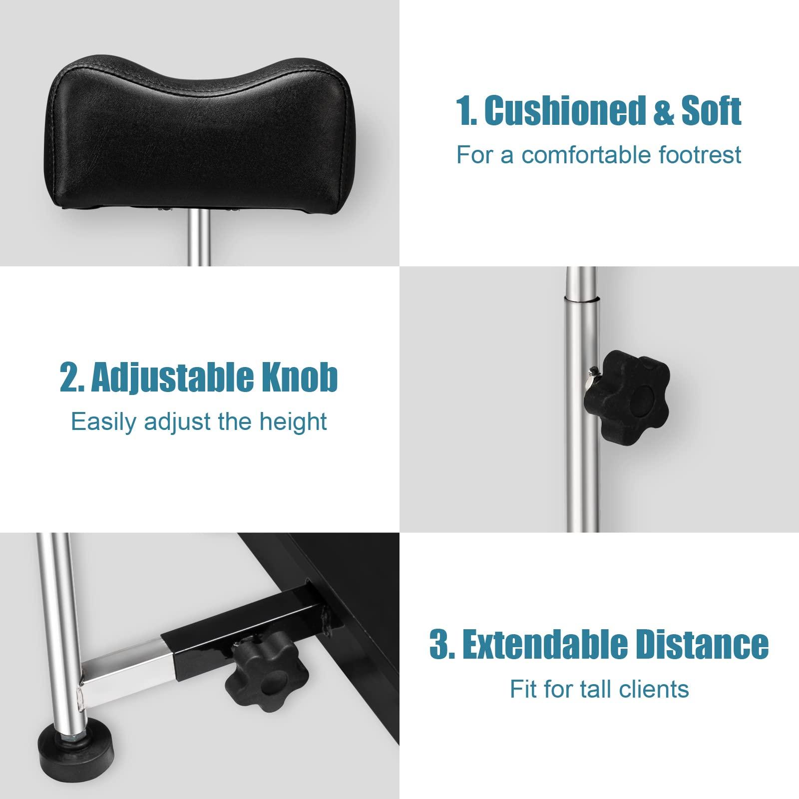 OmySalon OmySalon Pedicure Chair with Stool & Bubble Massage Foot Bath, Hydraulic Pedi Chair for Nail Tech, Beauty Spa Salon Unit Station Technician Supplies