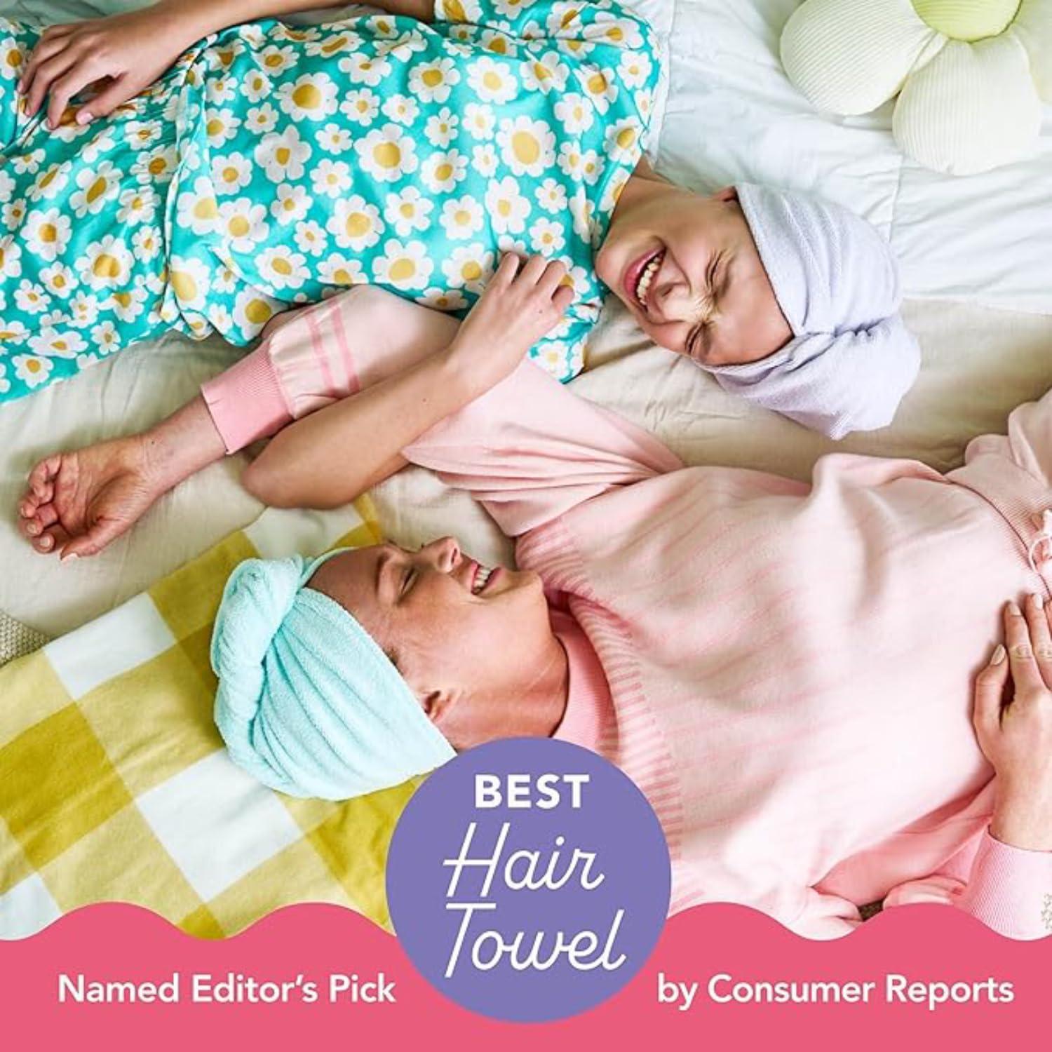 Turbie Twist Turbie Twist 2-Pack Extra Long Microfiber Hair Towel for Beauty, Travel, Gifting - Wrap Turban for Long & Thick Hair - Premium Personal Care - White & White