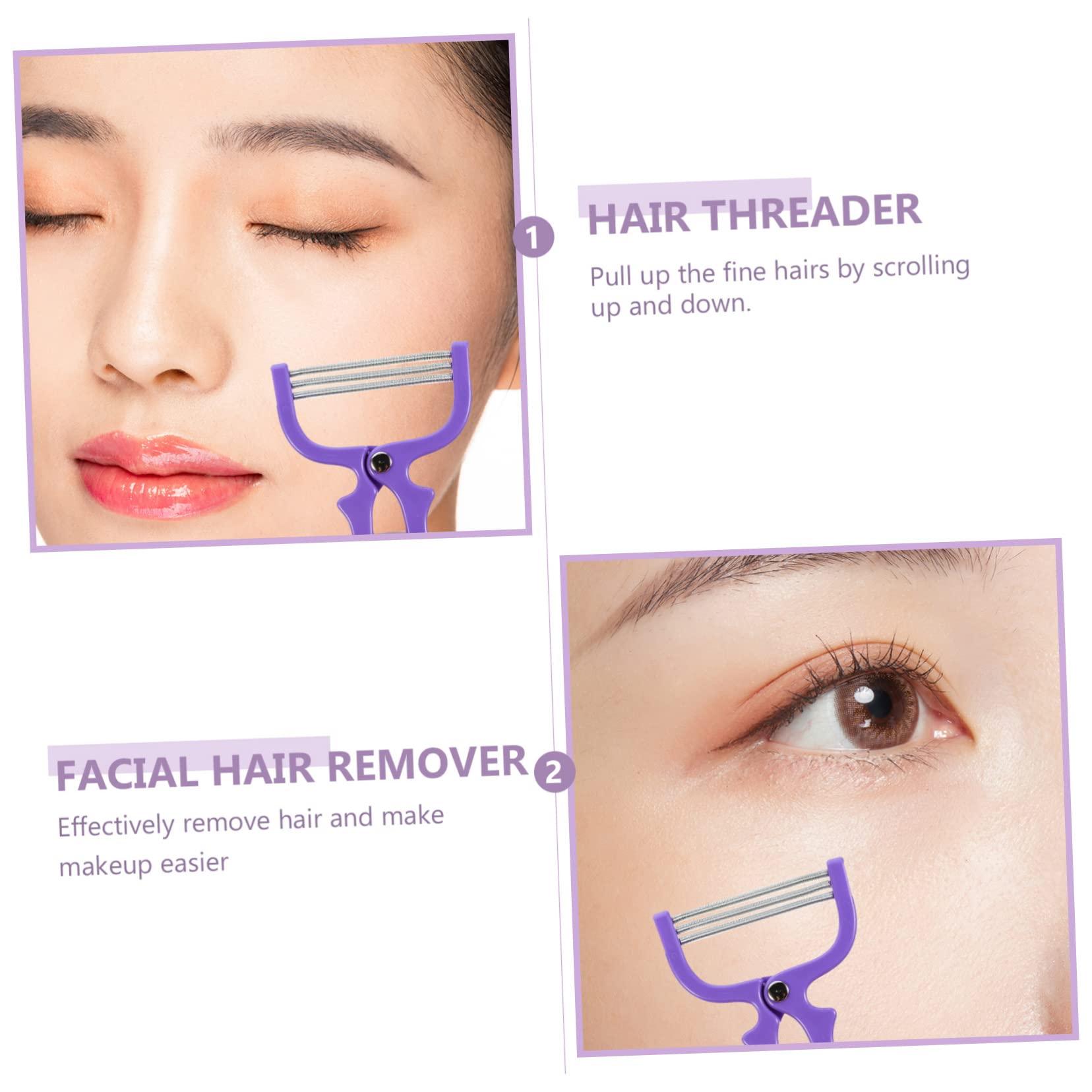 Ipetboom Ipetboom 2pcs Facial Hair Remover Hair Remover Tool Manual Hair Remover Eyebrow Threading Tool Face Shaver Manual Face Hair Removers Threaders Facial Hair Trimmer Beard Trimmers Purple Abs