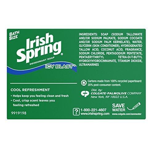 Irish Spring Irish Spring Icyblast Cool Refreshment Deodorant Soap Unisex Soap, 8 Count (Pack of 5)