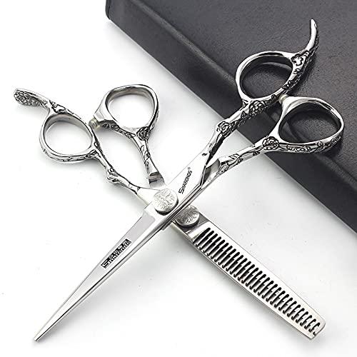 SHARONDS 6/7 Hair cutting Scissors/Hair scissors - Hairdresser Scissors Barber Scissors Razor Sharp Stainless Steel Shear (Silver) (7-inch 2pc)
