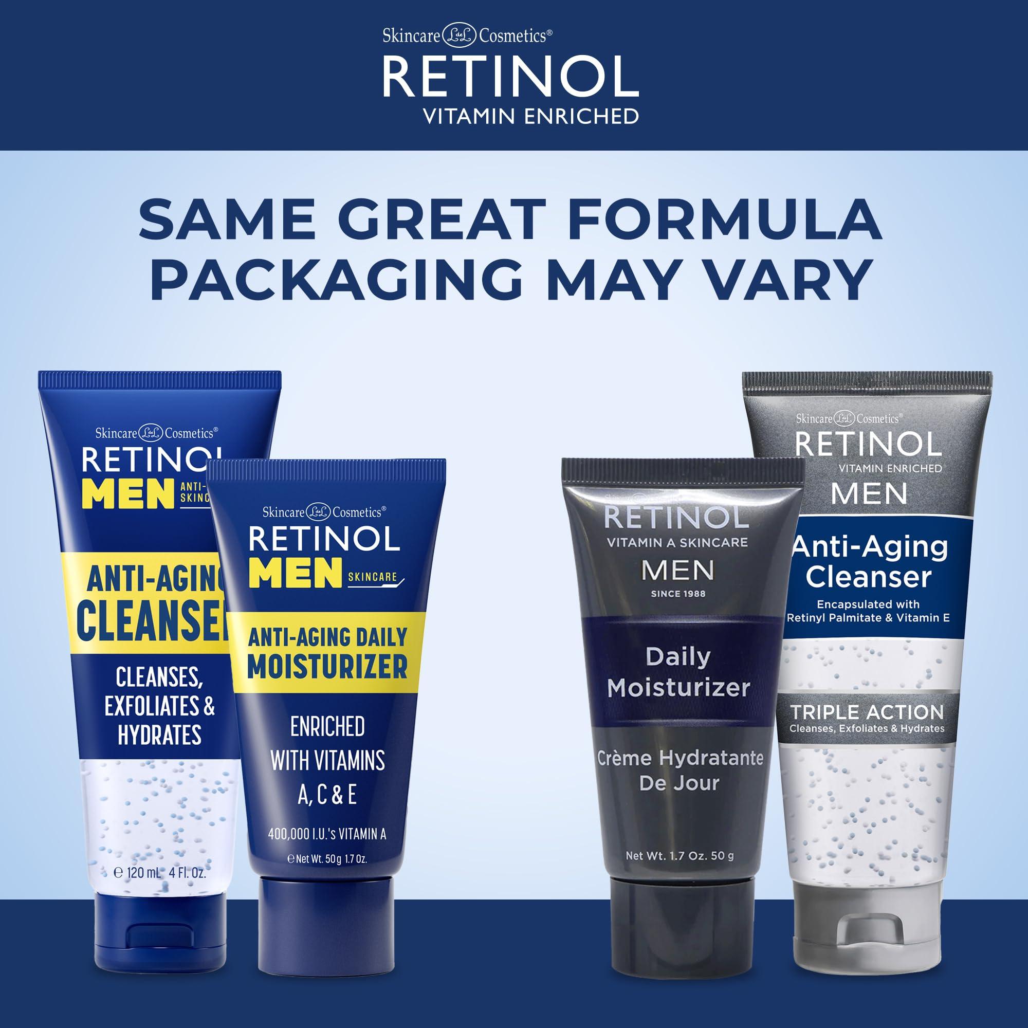 Retinol Retinol Men Moisturizer provide Anti-Aging Benefits of Vitamin A & Deep Hydration Men Gel Cleanser Gently exfoliates skin for Improved Texture