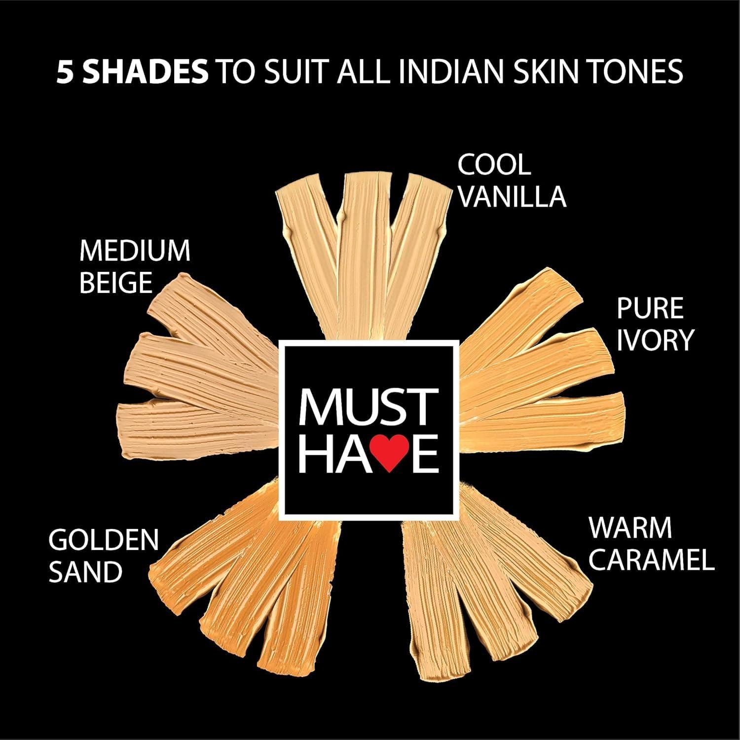 KM Must Have Waterproof Liquid Foundation - Cool, 30ml | Full Coverage l Long Lasting | Oil Free & Lightweight Matte Finish l Face Makeup | Halal Certified & Vegan Makeup (Warm Caramel, 30ML)