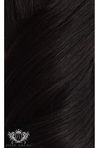 Foxy Locks Foxy Locks Brown Black - Volumizer 20" Seamless Clip In Human Hair Extensions 60g