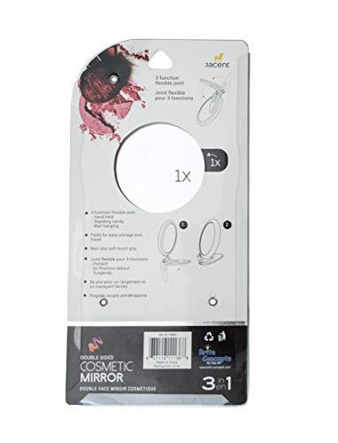Jacent Jacent Dib & Dab 3-in-1, Double Sided 5X Magnification Face Mirror, 3 Inch Diameter - 1 Pack