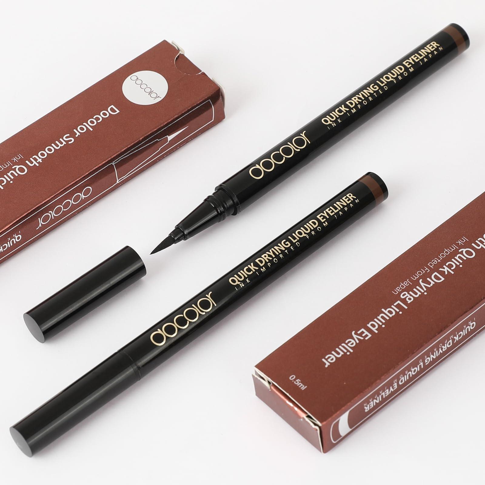 docolor docolor Brown Eyeliner Ultra-Pigmented & Waterproof Eye Liner Quick Drying Liquid Eyeliner Vegan & Cruelty-Free