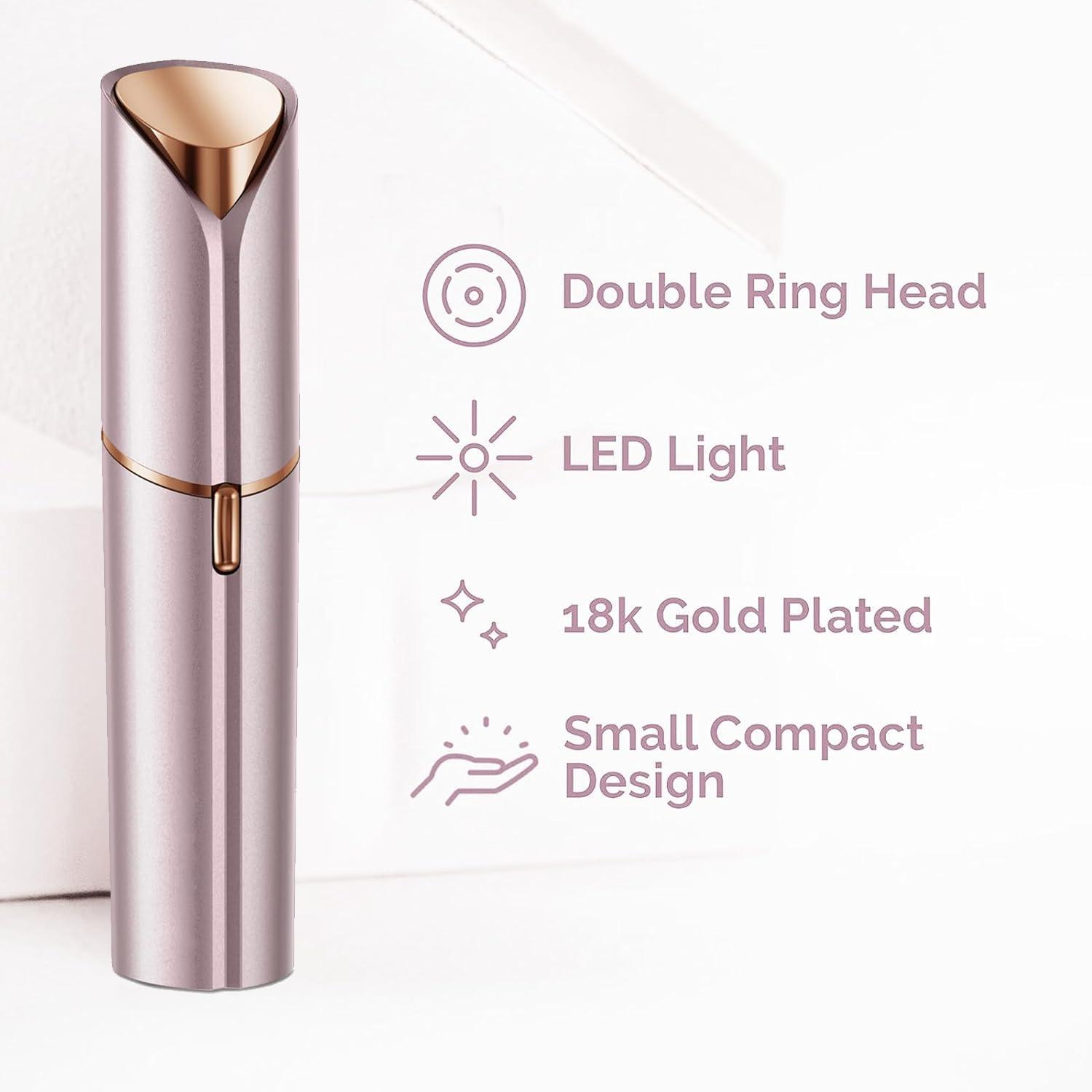 tuokiy Facial Hair Removal for Women, Women Facial Hair Removal Device Painless Females Face Shavers for Chin, Lip, Included 2 x Replacement Heads