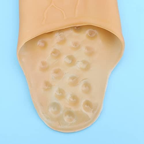 LUOEM Funny Barefoot Feet Slippers Realistic Big Shoe Covers Toe Slippers for Halloween Family Cosplay Costume Accessories