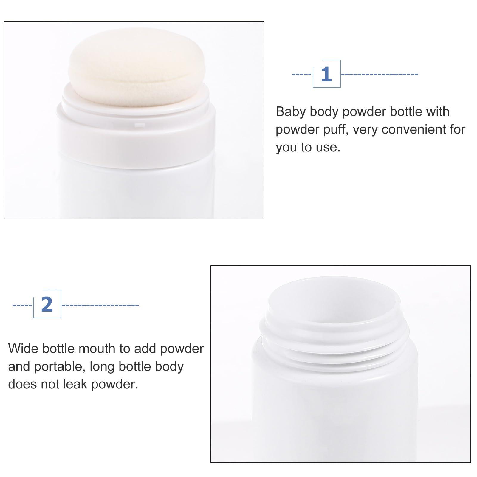 Baluue Travel Powder Puff Box with Puff, Body Powder Dispenser for Baby and Women, Loose Powder Bottle Container for Talcum and Dusting Powder
