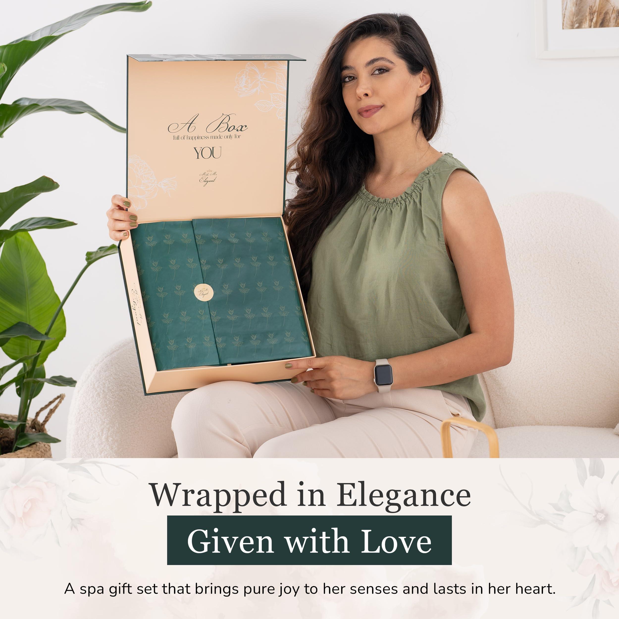 MAKE ME LGANT MAKE ME ELEGANT Spa Gift Baskets for Women, Luxury Self Care Package Happy Birthday, Mothers Day Gifts Box, Unique Designs Satisfying Gift Cards for Womens, Express Elegance and Aristocratic Charm