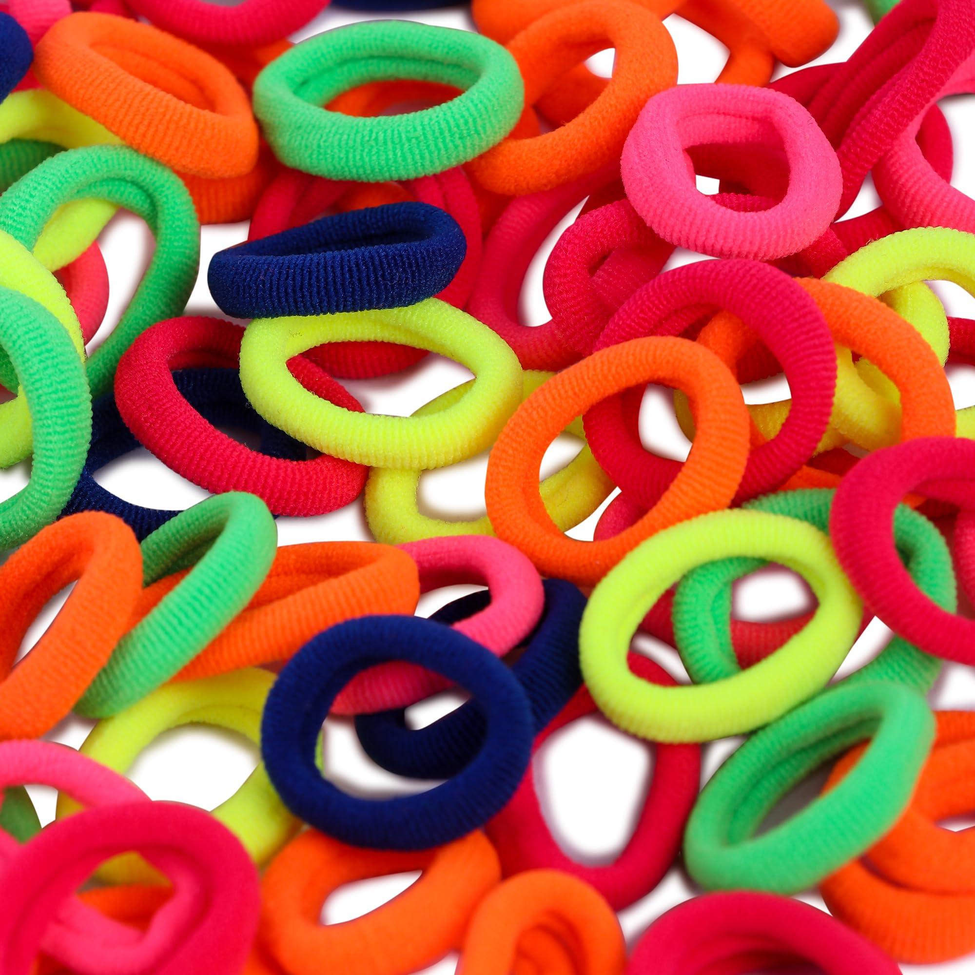 NEOBABY NEOBABY Ponytail Holder Cotton Mini Hair Elastic Rubber Bands | Tight, Non-slippery, Stretchable | Cotton Elastic Hair Rubber Bands for Kids, Girls & Women\'s (Pack of 50), BROWN SHADES