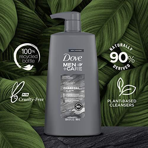 Suave Dove Men+Care Men Shampoo For Healthy-Looking Hair Charcoal + Clay Naturally Derived Plant Based Cleansers 25.4 oz