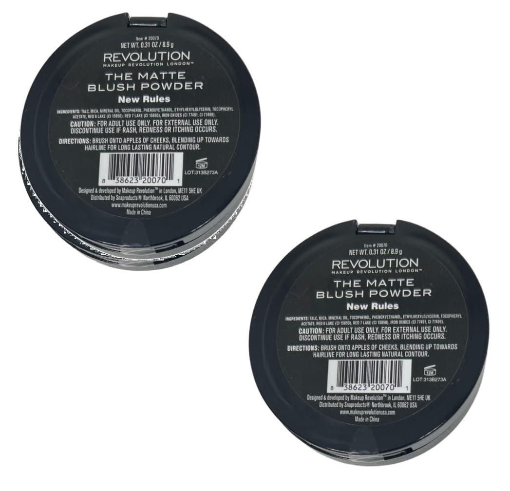 Revolution Beauty London Pack of 2 Makeup Revolution Beauty The Matte Blush, New Rules