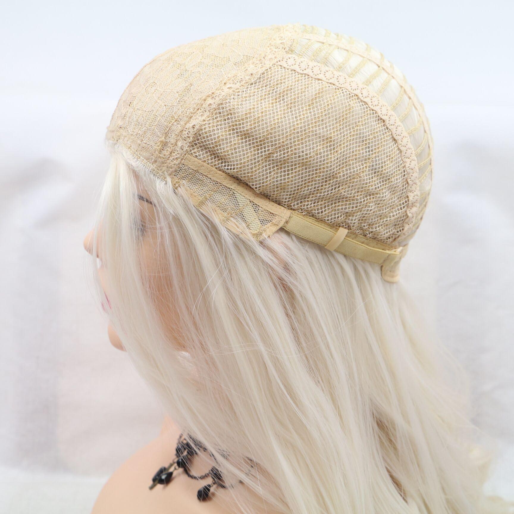 xiweiya xiweiya Long Platinum Blonde Wig Long Body Wave White Blonde Synthetic Loose Wave Heat Resistant Fiber Wigs for Women 26inch