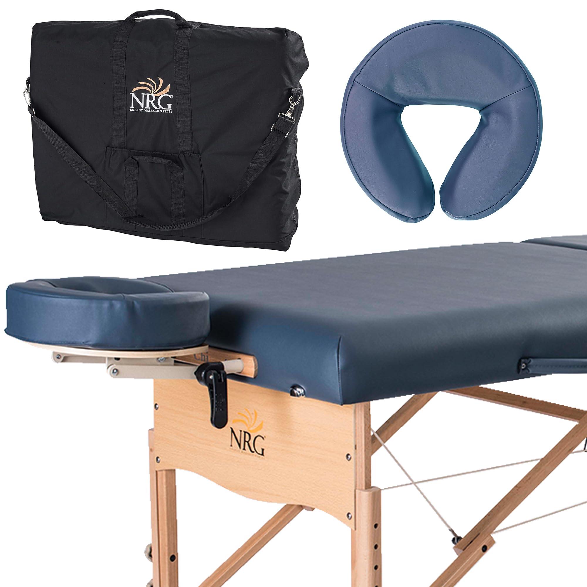 NRG NRG Chi Portable Massage Table Package Agate - Folding Massage Bed Lightweight Massage Table - Professional Massage Table spa Bed, Face Cradle, Double Wheel Knobs & Carrying Case