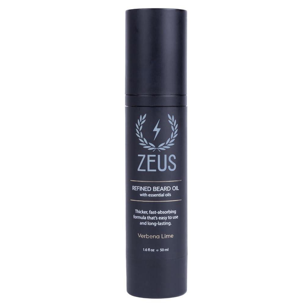 ZEUS ZEUS Refined Beard Oil, Leave In Conditioner Oil for a Softer Beard & Mustache - Made in USA (Verbena Lime) 1.6 oz.